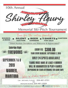 Shirley Fleury Memorial Slo-Pitch Tournament @ Warren | Manitoba | Canada